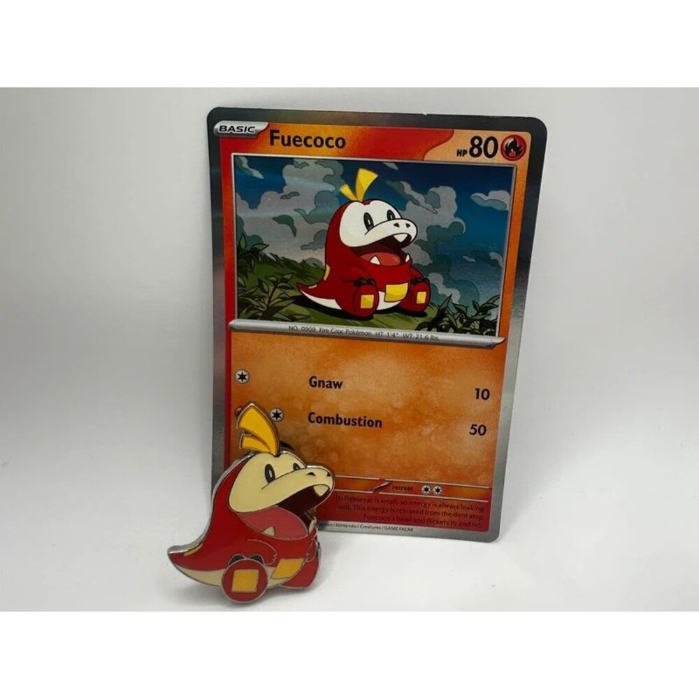 Fuecoco Pin and Pokemon Card